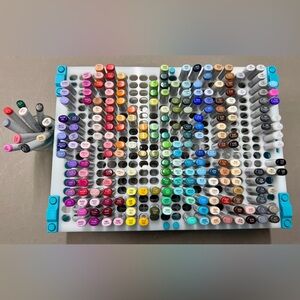 Copic Dual Tip Marker Set - 227 alcohol markers plus marker storage holder